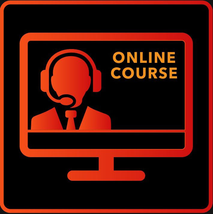 Online trading course on laptop